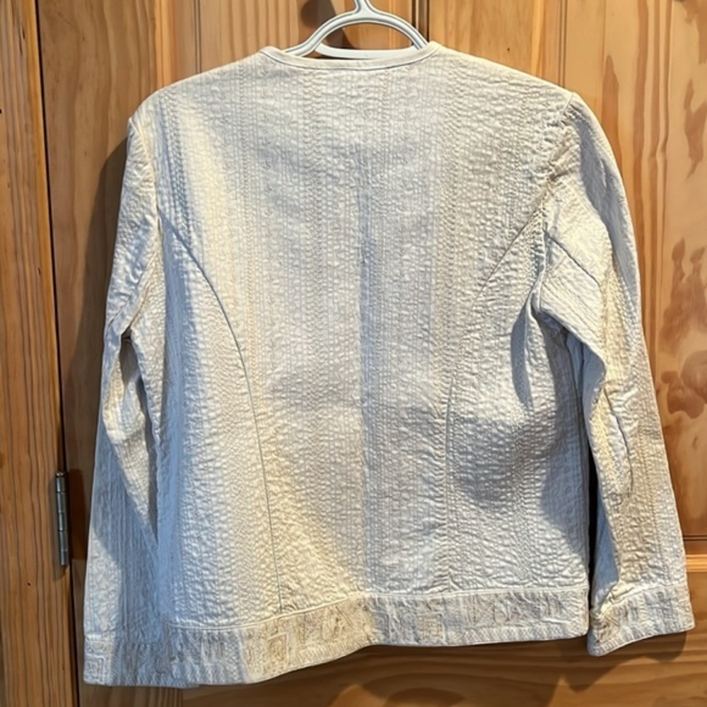 Chico's Cream Textured Open-Front Jacket 🧥 - Picture 2 of 4